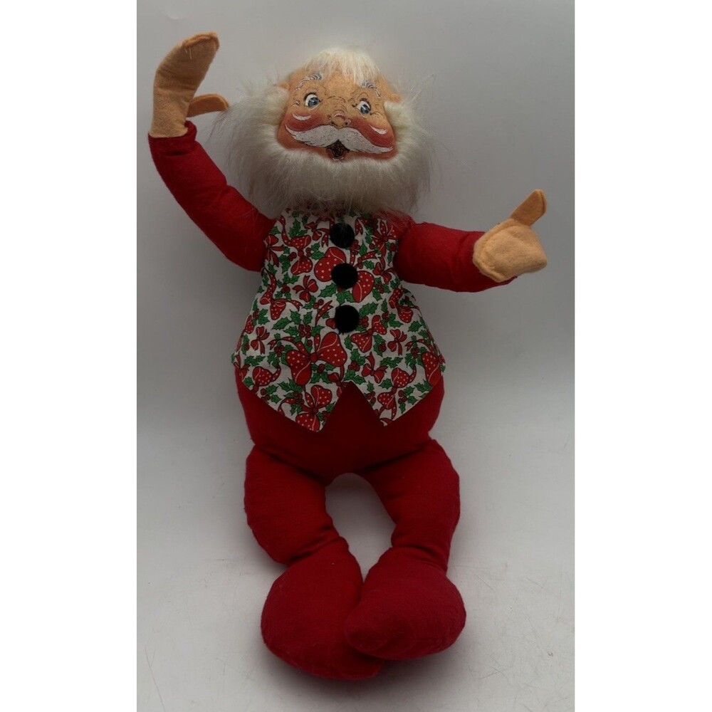 Vintage Annalee Santa Doll 1968 1961 Mobilitee Christmas Plush Figure